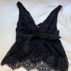 Free people Navy blue lace free people shirt